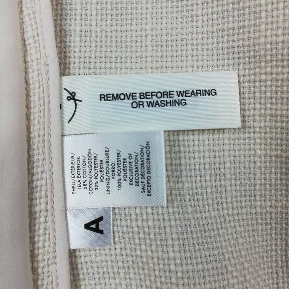 Ann Taylor Womens Jacket Solid Beige Waist Length Open Front Fringe Trim XS - Picture 9 of 9